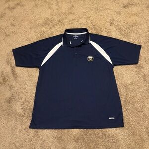 Buffalo Sabres Russel Polo Shirt Adult Large Short Sleeve 1/4 Button NHL Logo